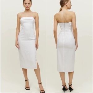 Reformation Marcella Linen Dress White NEW